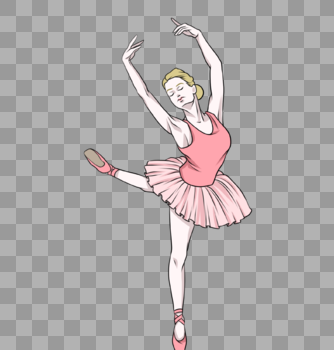 单脚点地高抬腿经典芭蕾舞动作图片素材免费下载