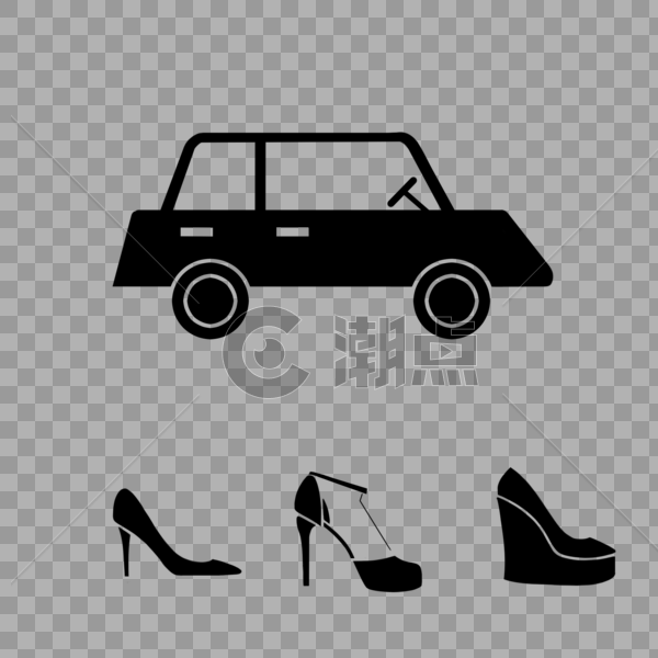小汽车女士高跟鞋高台鞋图片素材免费下载