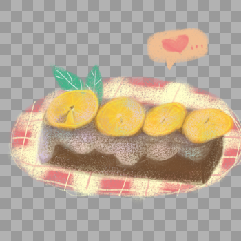 手绘ins网红风格甜点巧克力柠檬橙子奶油蛋糕插画图片素材免费下载