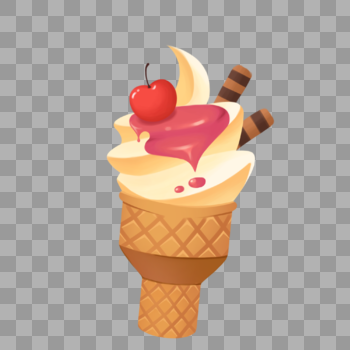 樱桃冰淇淋图片素材免费下载
