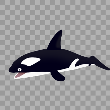 Q版鲸鱼手绘鲸鱼卡通鲸鱼海底世界图片素材免费下载