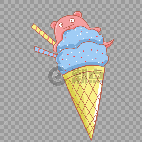 夏季冰淇淋装饰素材图片素材免费下载