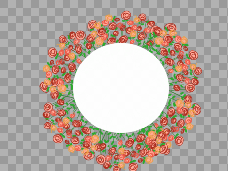 玫瑰花环边框素材图片素材免费下载