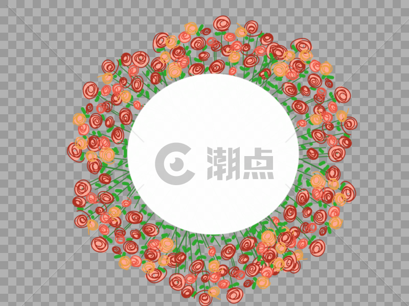 玫瑰花环边框素材图片素材免费下载