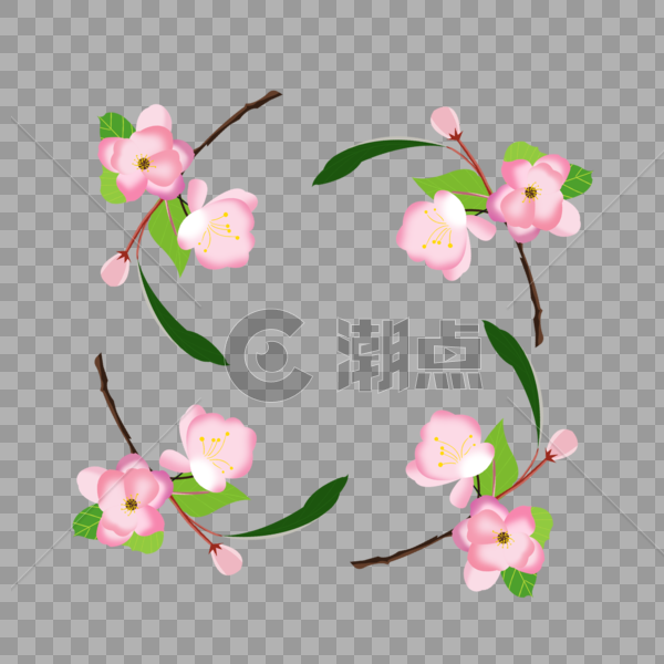 粉色花朵的花环图片素材免费下载
