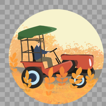 开拖拉机收秋的农民图片素材免费下载