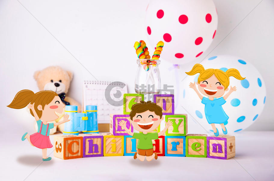 可爱孩子们开心过儿童节图片素材免费下载