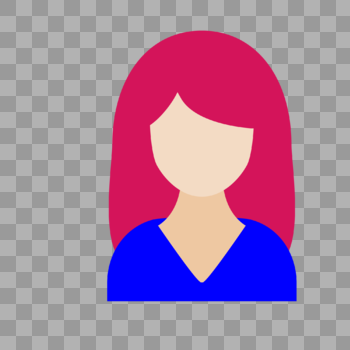 扁平红发女生头像图片素材免费下载