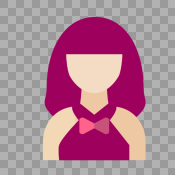 红发女生头像图片素材免费下载
