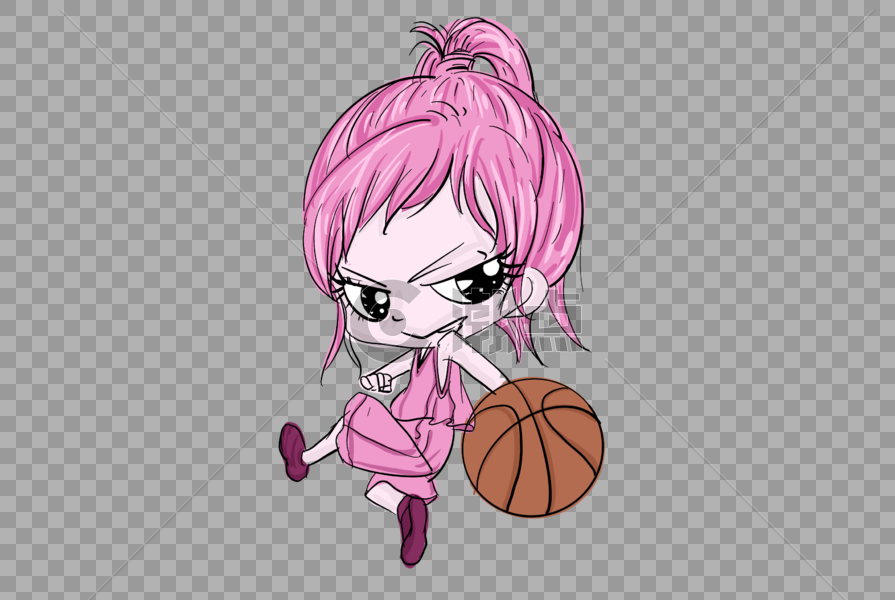 打篮球的女孩图片素材免费下载