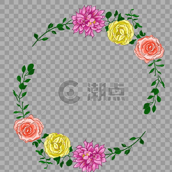 花环边框底纹装饰花朵图片素材免费下载