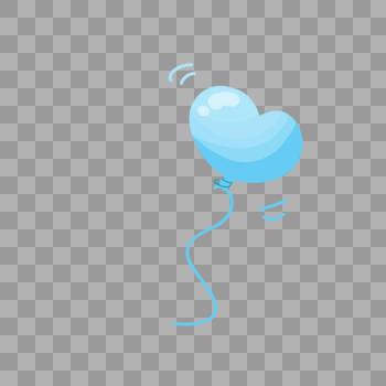 一支飘浮的爱心蓝色气球图片素材免费下载