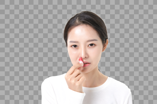 女性鼻子出血图片素材免费下载