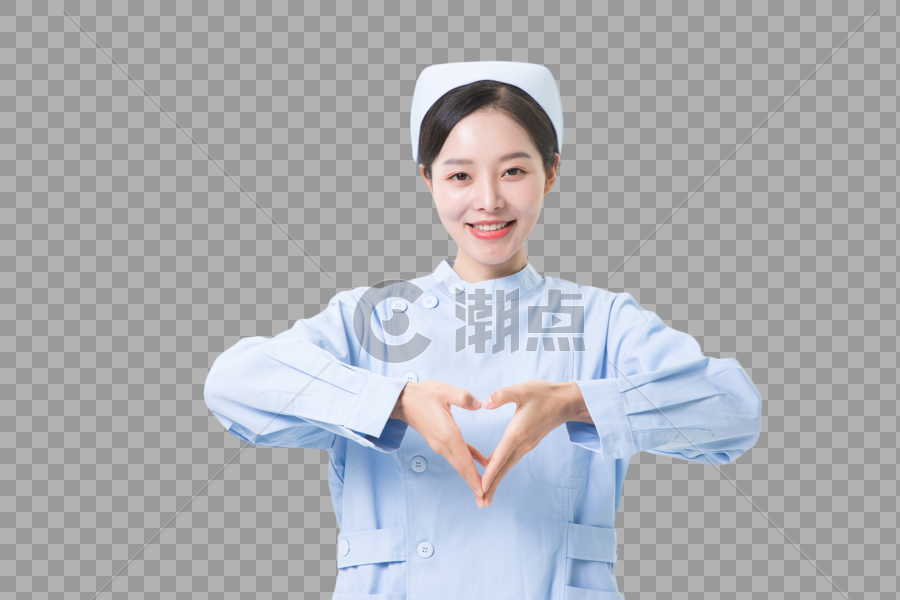 女护士爱心手势图片素材免费下载