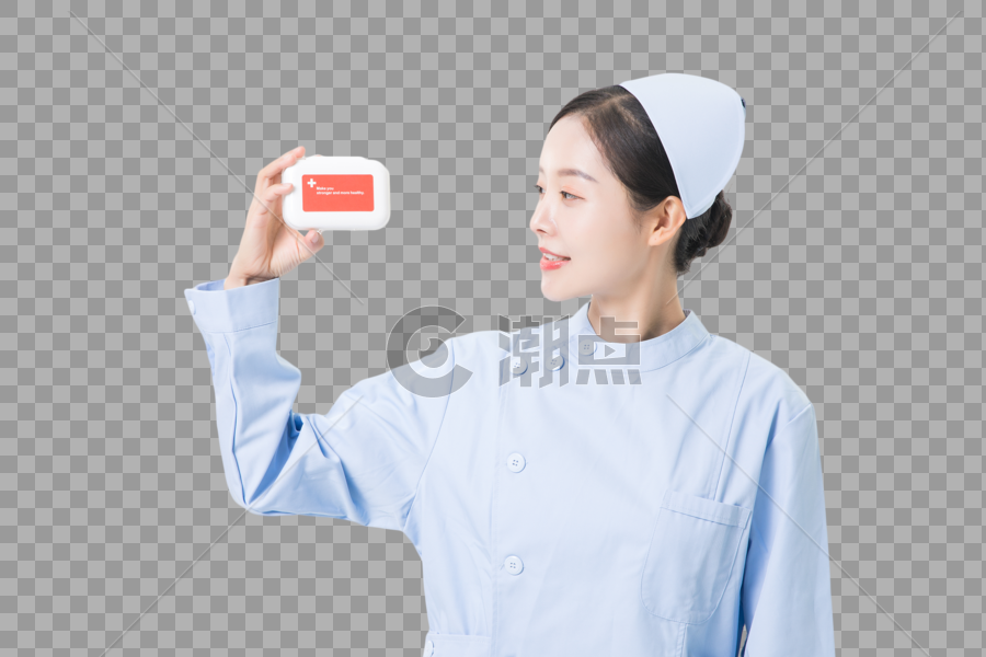 拿药盒的女护士图片素材免费下载