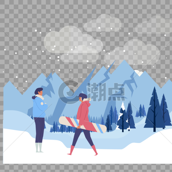 滑雪运动图标免抠矢量插画素材图片素材免费下载
