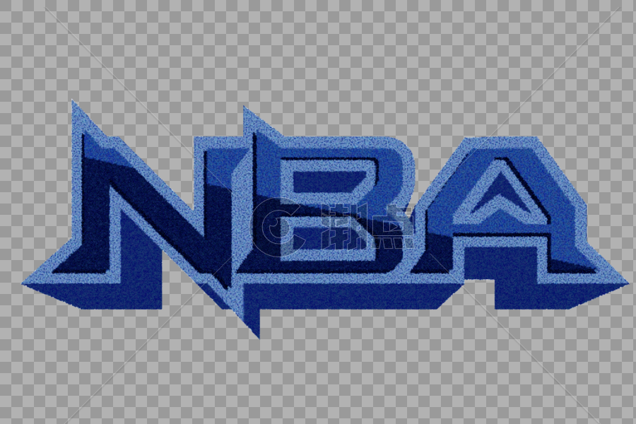 NBA蓝色创意艺术字字母图片素材免费下载