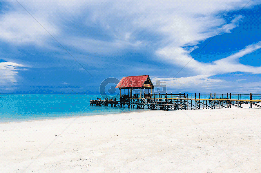 马来西亚沙巴环滩岛海滩gif图片素材免费下载