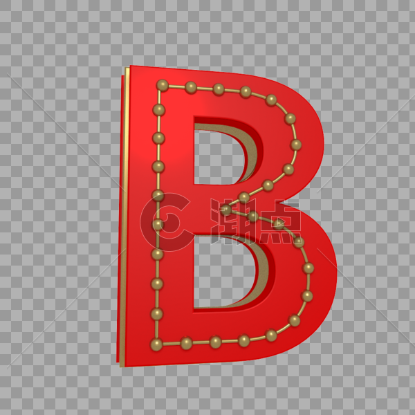 英文字母B创意C4D模型图片素材免费下载