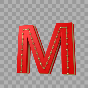 英文字母M创意C4D模型图片素材免费下载
