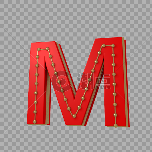 英文字母M创意C4D模型图片素材免费下载