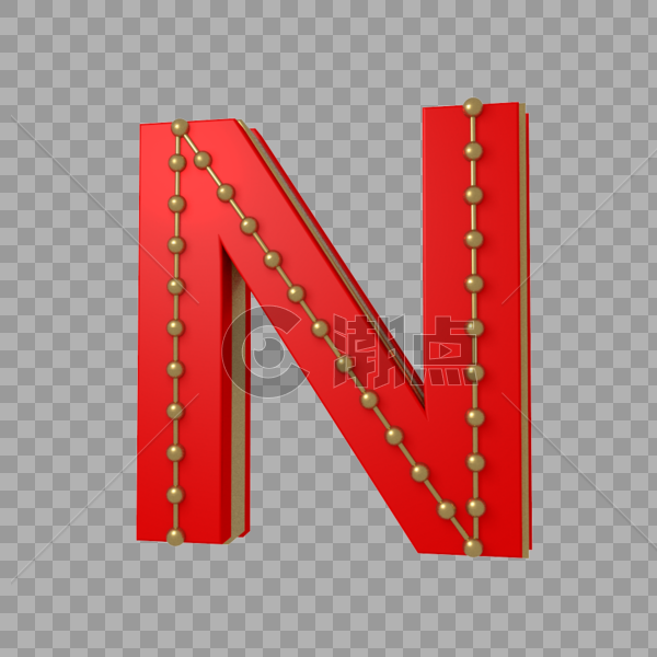 英文字母N创意C4D模型图片素材免费下载