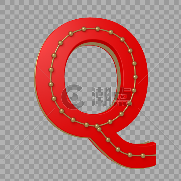 英文字母Q创意C4D模型图片素材免费下载