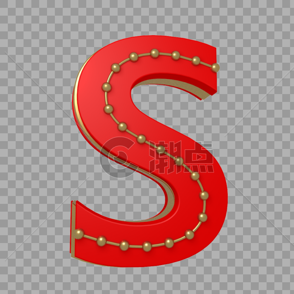 英文字母S创意C4D模型图片素材免费下载