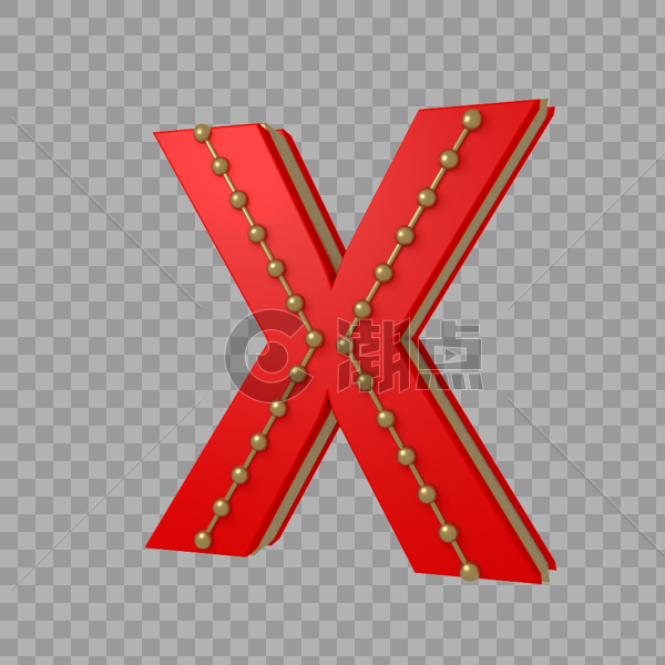 英文字母X创意C4D模型图片素材免费下载