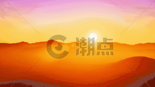 日落山脉剪影背景gif图片素材免费下载