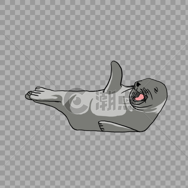 海豹大笑元素图片素材免费下载