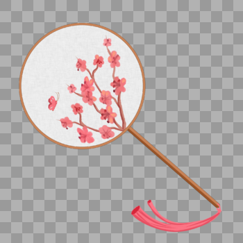 粉色樱花团扇图片素材免费下载