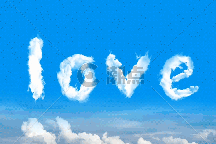 LOVE-天空创意云gif动图图片素材免费下载