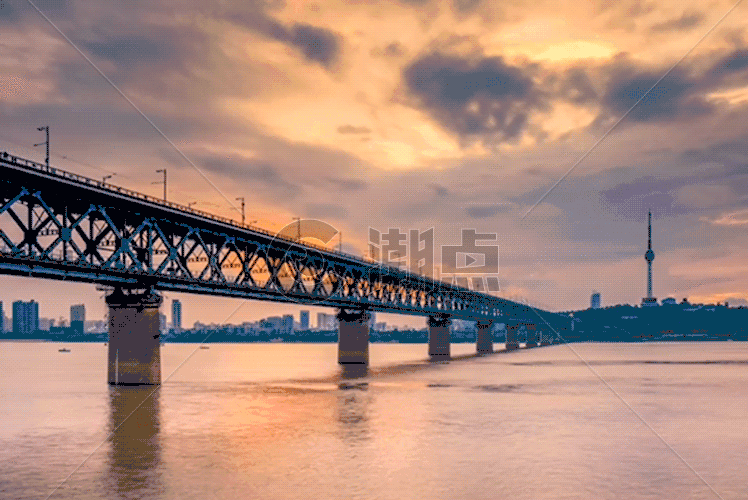 武汉长江大桥gif动图图片素材免费下载