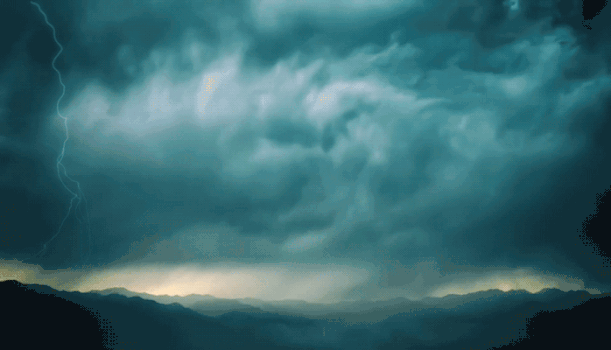 山脉上空的风暴gif动图图片素材免费下载
