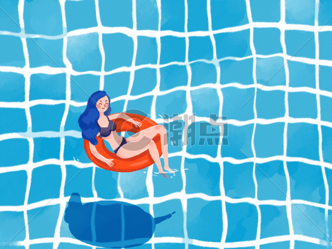立夏游泳插画gif动图图片素材免费下载