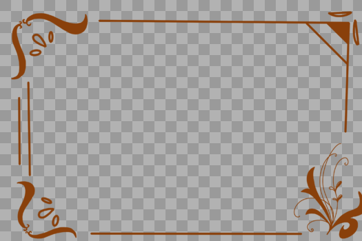 卡通棕色植物方形边框图片素材免费下载