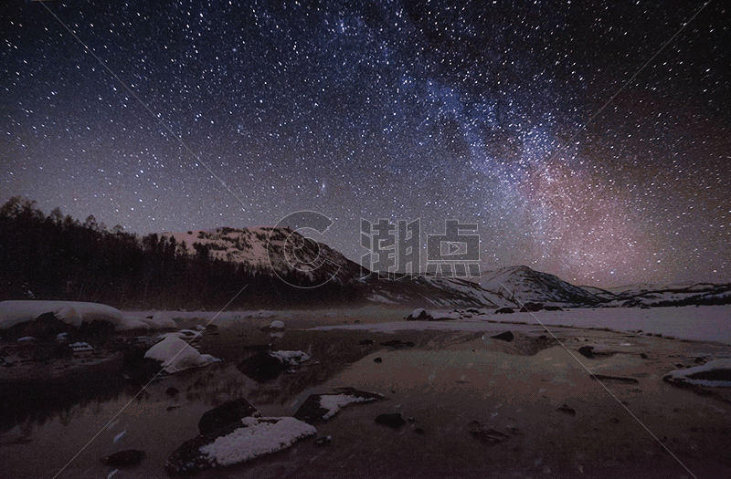 喀纳斯夜空星空银河gif图片素材免费下载