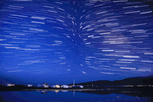 青海湖星轨gif图片素材免费下载