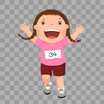 儿童运动会奔跑的女孩图片素材免费下载