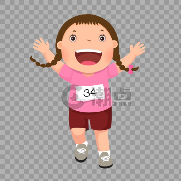 儿童运动会奔跑的女孩图片素材免费下载