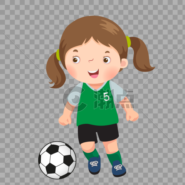 踢球的小女孩图片素材免费下载