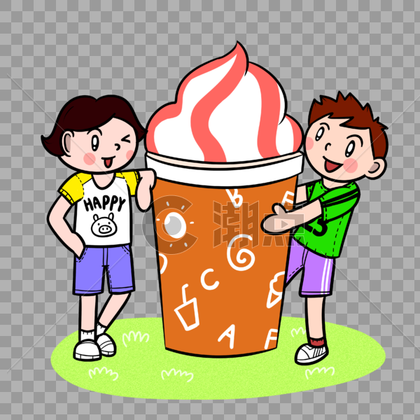 夏季小朋友们吃冰淇淋图片素材免费下载