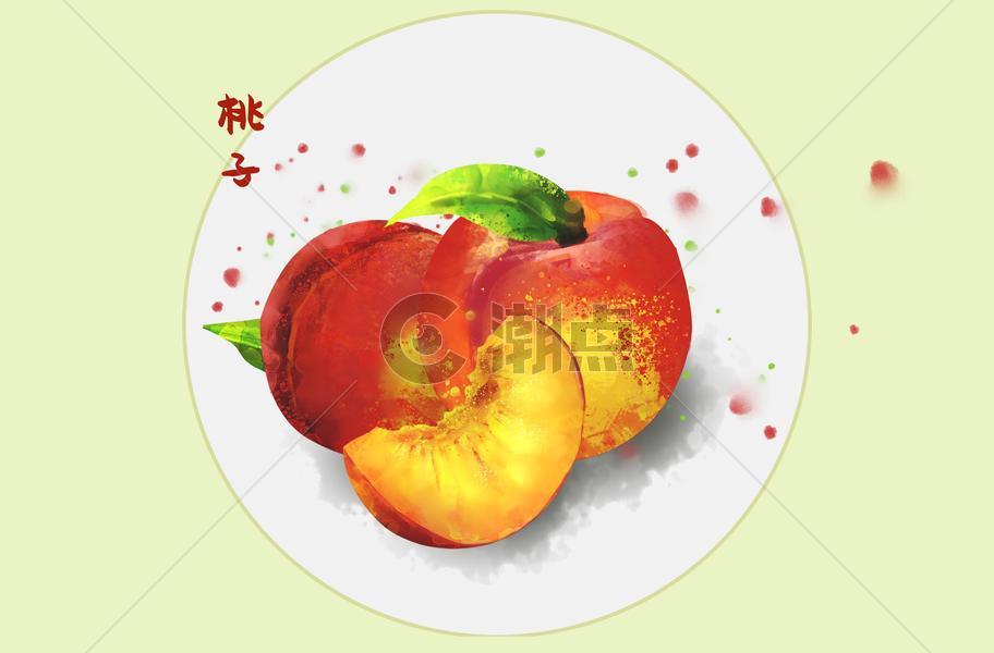 水果插画桃子图片素材免费下载
