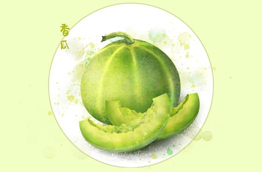 水果插画香瓜图片素材免费下载