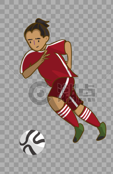红衣服踢足球男孩图片素材免费下载
