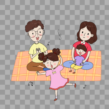 卡通二胎家庭图片素材免费下载