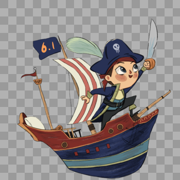 玩海盗船的男孩图片素材免费下载