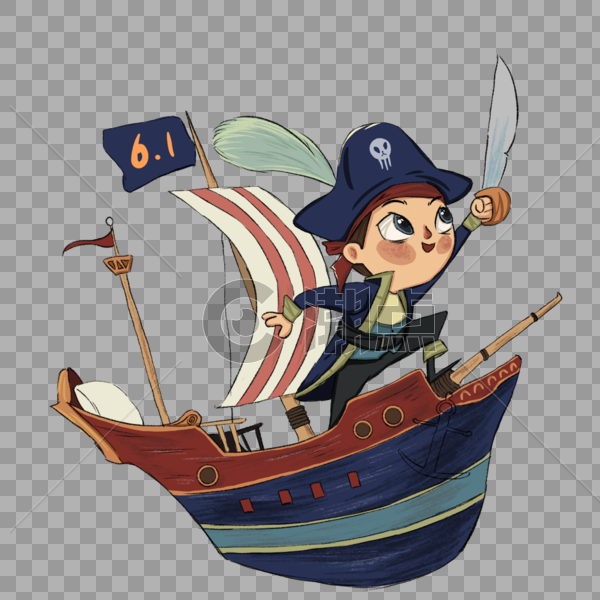 玩海盗船的男孩图片素材免费下载