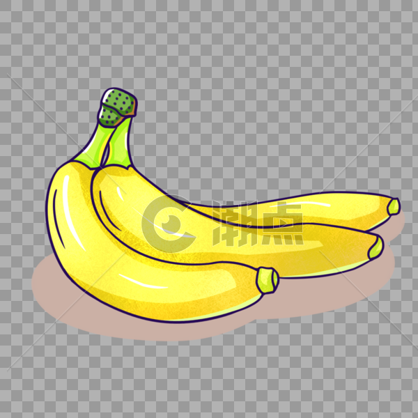 卡通黄色香蕉插图图片素材免费下载